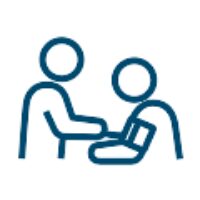 icon with health professional examining a patient